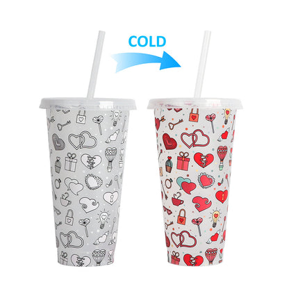 710Ml temperature-sensitive plastic color-changing cup