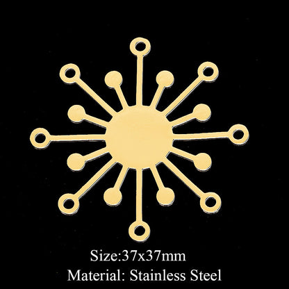 5 pcs/bag Fan-shaped flower geometric pendant