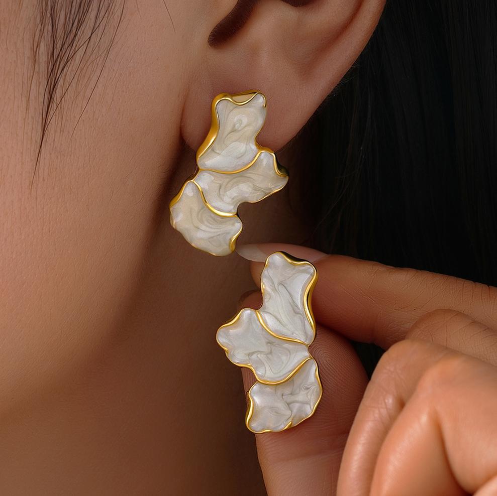 Maple Leaf Petal Drop Earrings
