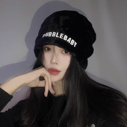 Gorro de punto de invierno blanco para cabezones 