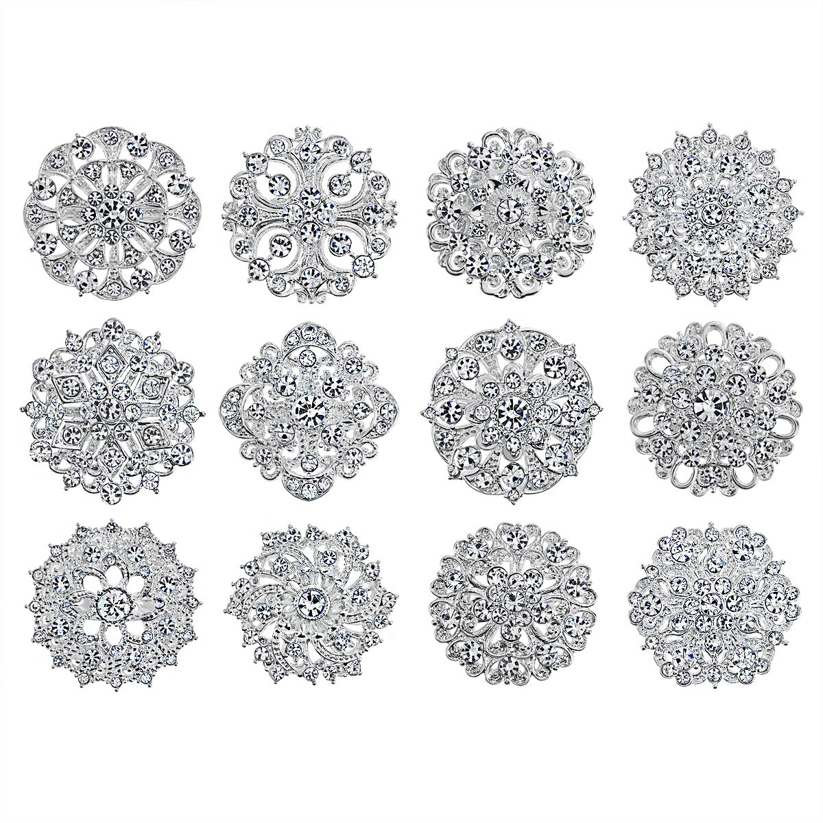 Rhinestone Card Brooch