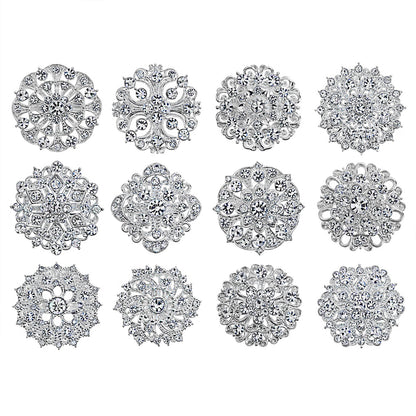 Rhinestone Card Brooch