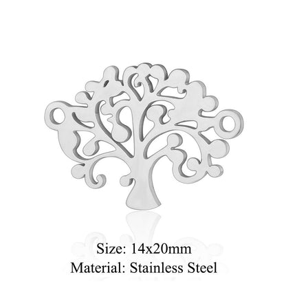 5 pcs/pack Four Leaf Clover Tree of Life Transfer Titanium Steel Pendant