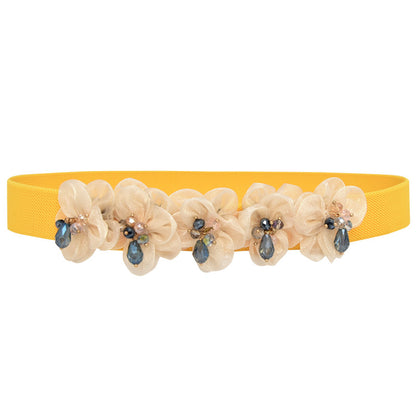 Stylish sparkling rhinestone elastic belt