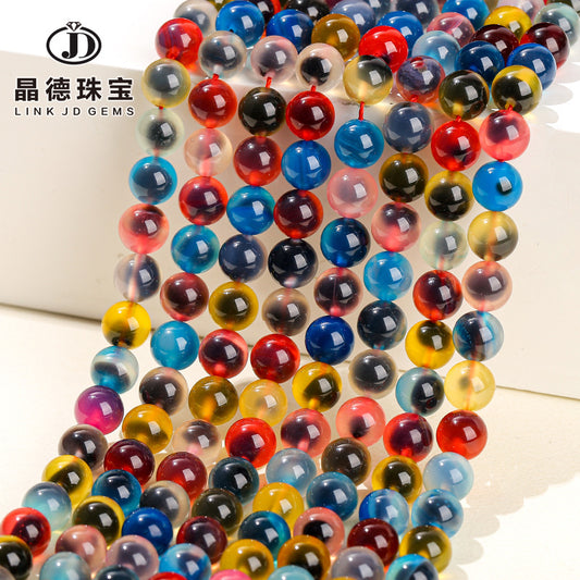 Color sugar heart agate loose beads