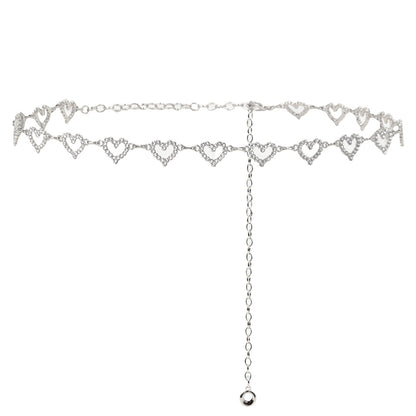 Rhinestone Pearl Heart Waist Chain