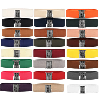 Belt Gold pair buckle elastic belt
