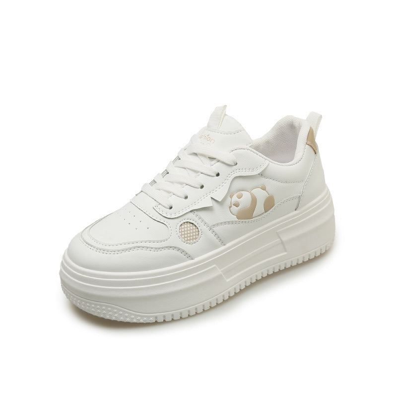 Thick baseplate shoes female white