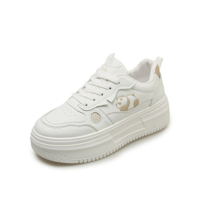Thick baseplate shoes female white