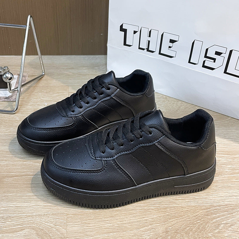 Black and white casual thick-soled women's shoes