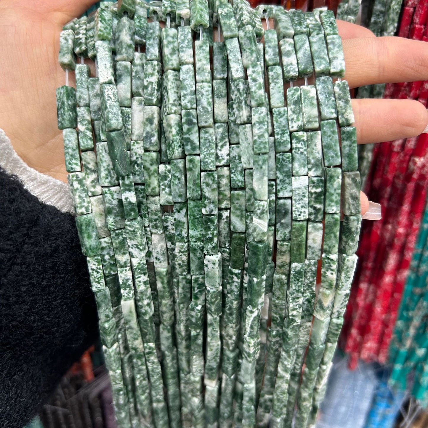 4*13mm long crystal agate cube special shaped beads