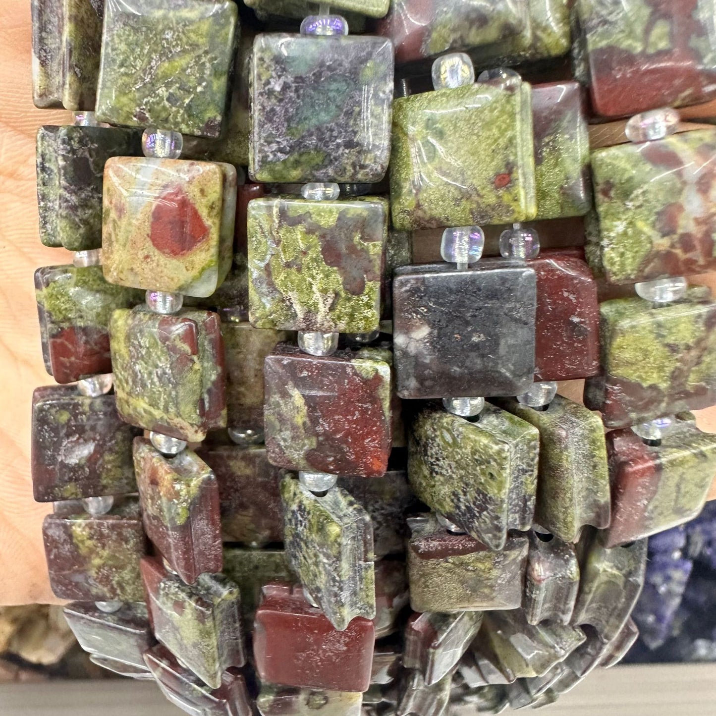 Contas de cristal em formato quadrado, contas soltas 