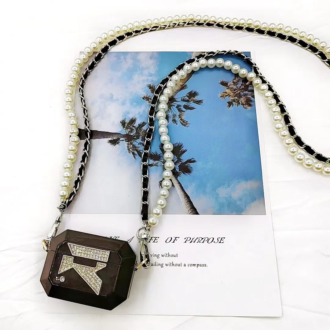 Bead chain mini earphone bag