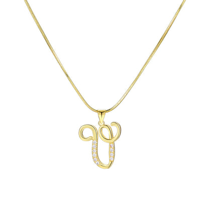 European and American 26 letters gold necklace
