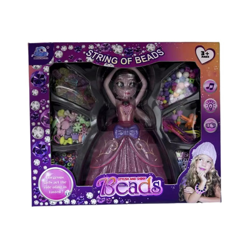 Children's Beaded Hair Clip DIY Craft Set Hair Accessories Princess Gift for Girls Pretend Play Toy