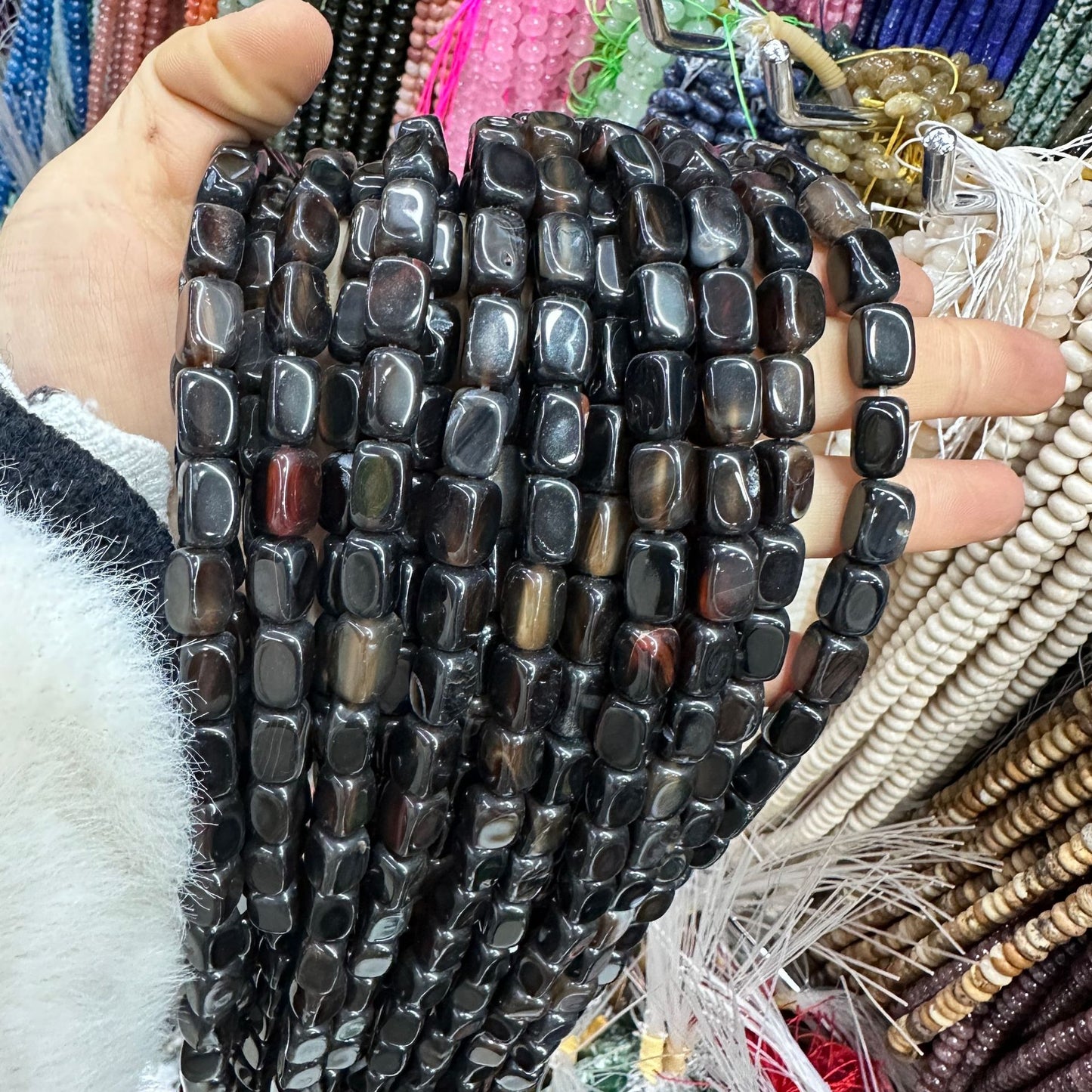 8*12mm natural stone lapis lazuli agate rounded square beads