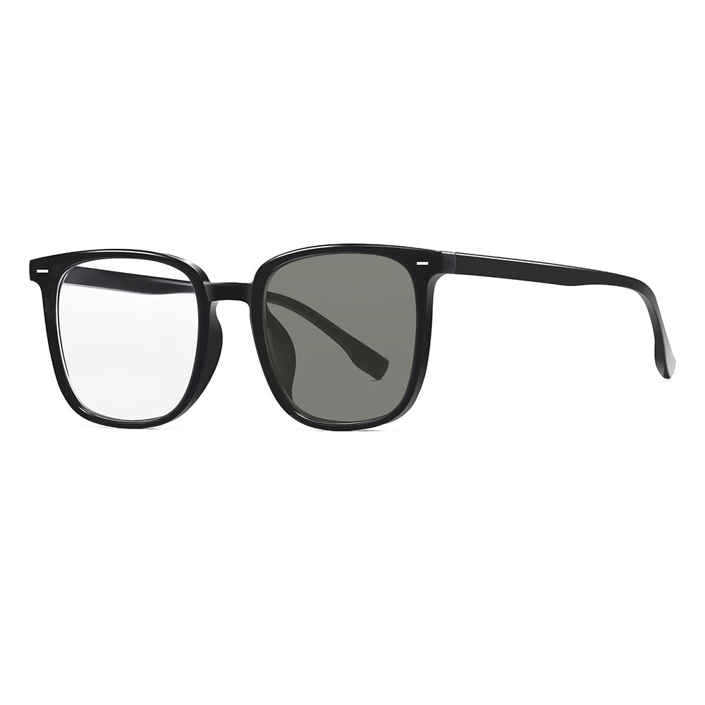 Gafas fotocromáticas inteligentes con marco negro que bloquean la luz azul
