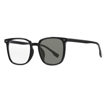Gafas fotocromáticas inteligentes con marco negro que bloquean la luz azul