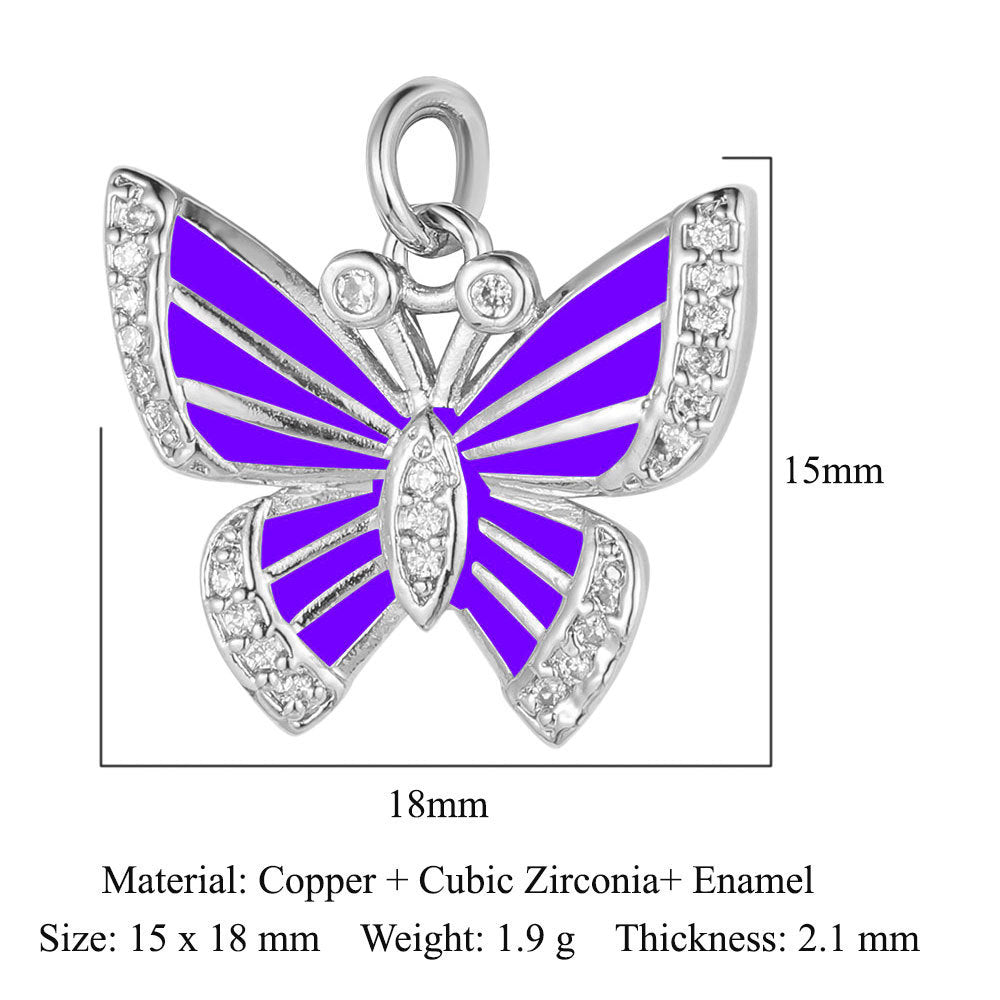 Feather dripping oil crown love copper zircon pendant