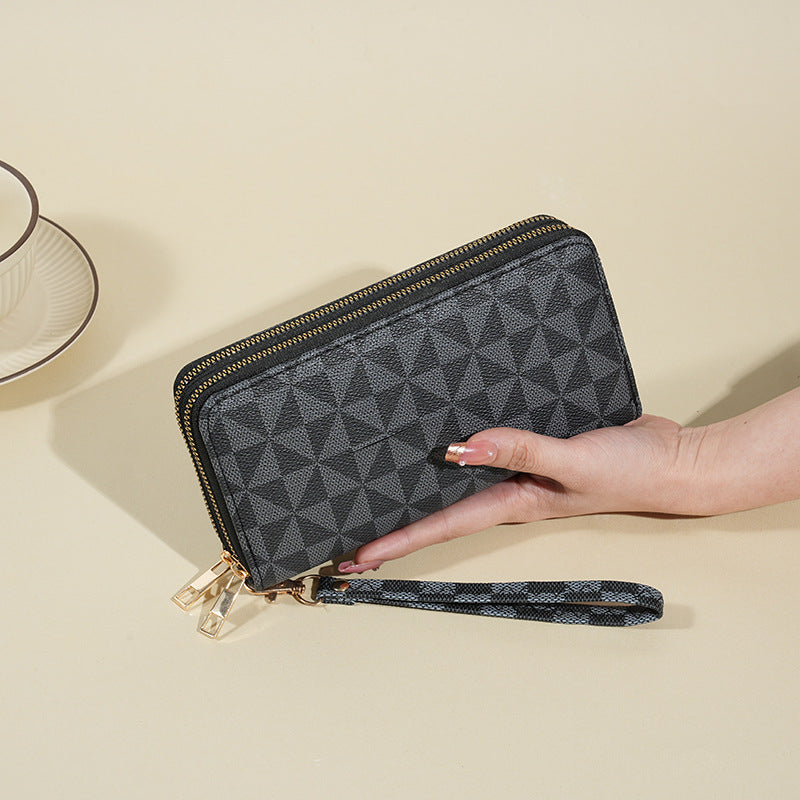 Printed pu wallet mobile phone bag
