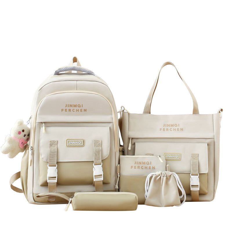 Backpack men and women Korean style casual simple schoolbag