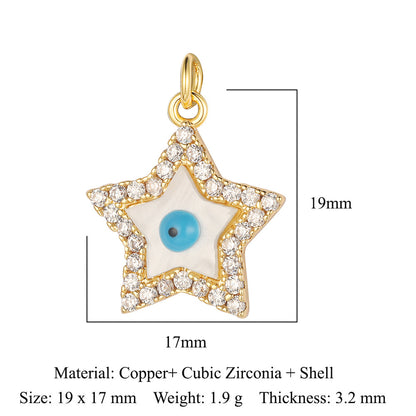 3 pcs/pack butterfly copper zircon angel pendant.