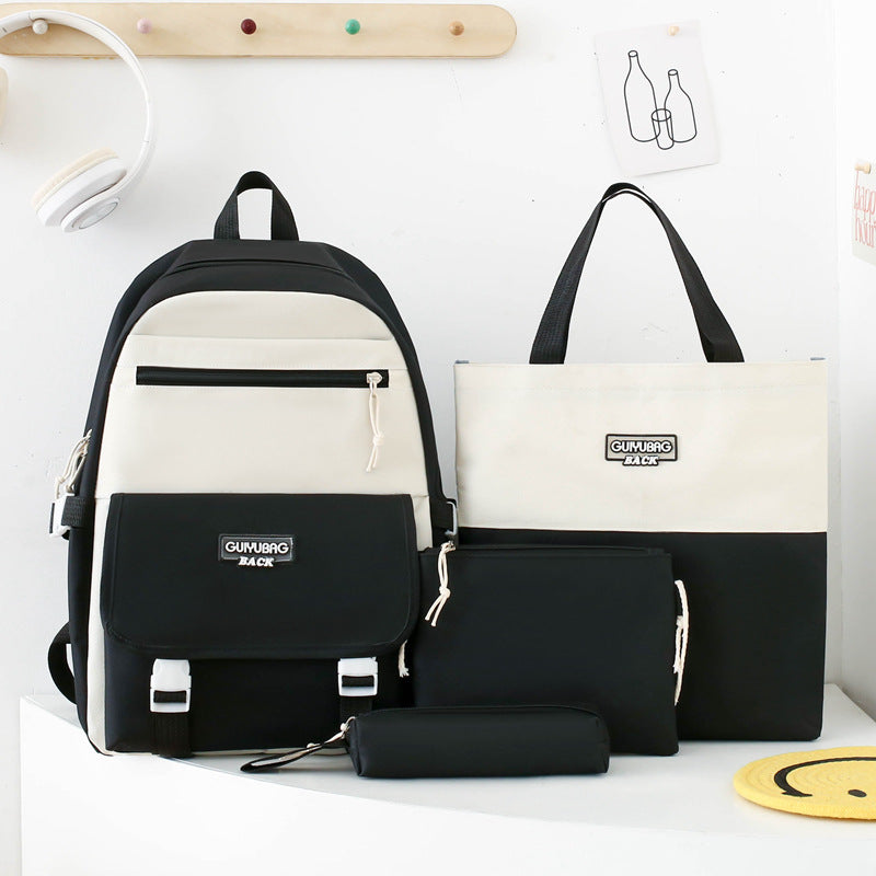 Colorblock Large Capacity Backpack for High School Students