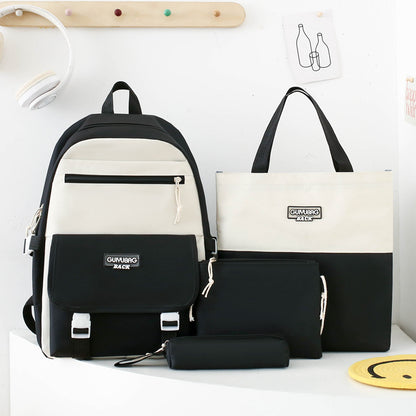 Colorblock Large Capacity Backpack for High School Students