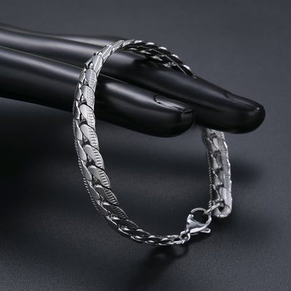 Six-sided polished Cuban bracelet