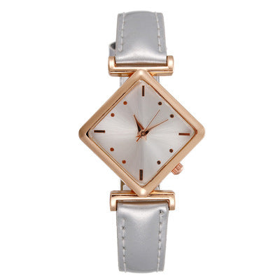 Glossy Leather Strap Womens Watch