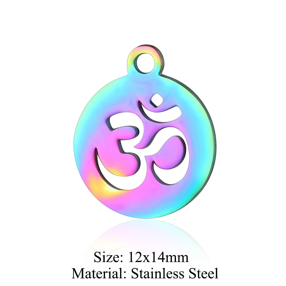 5 pcs/titanium steel jewelry angel sun yin pendant