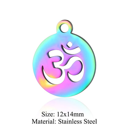 5 pcs/titanium steel jewelry angel sun yin pendant