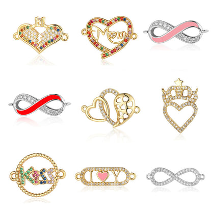 Copper zircon DIY jewelry connecting accessories