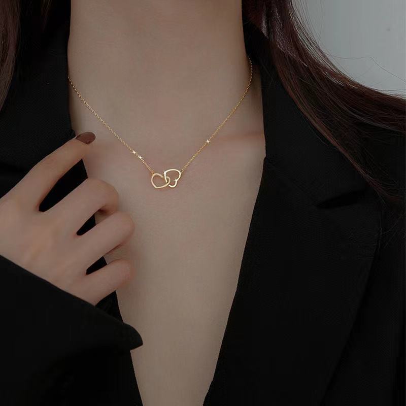 Double-Ring Heart Necklace