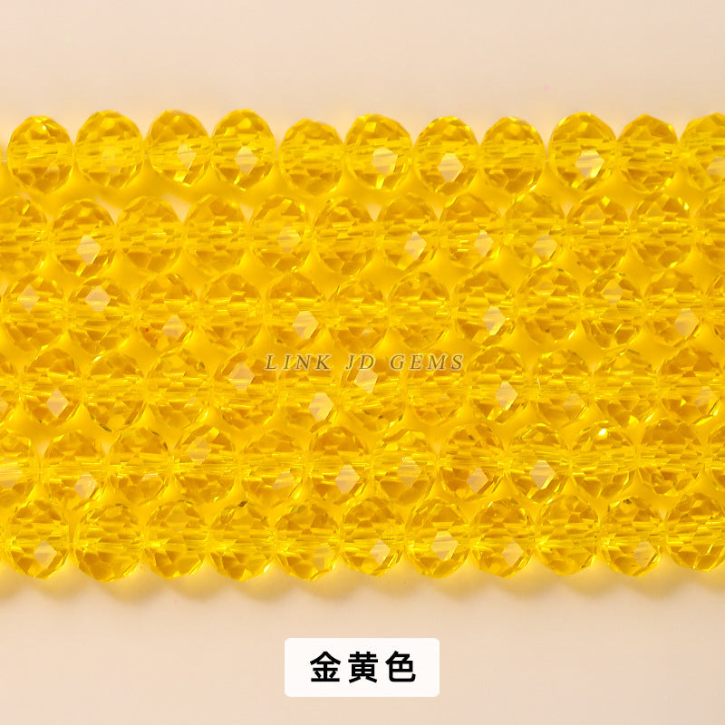 Colored crystal glass flat beads loose beads