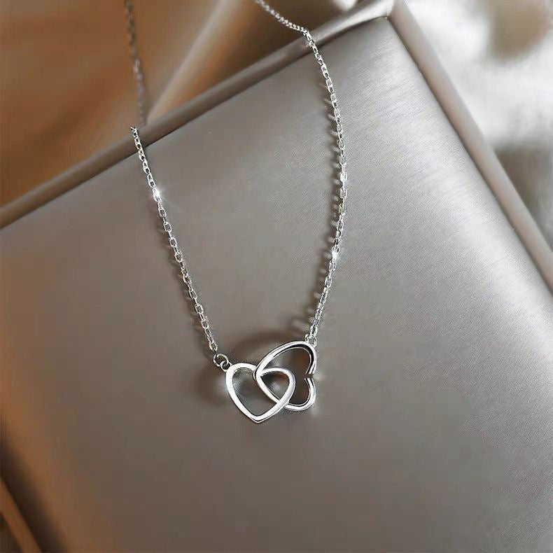 Women's Titanium Steel Heart Collarbone Necklace