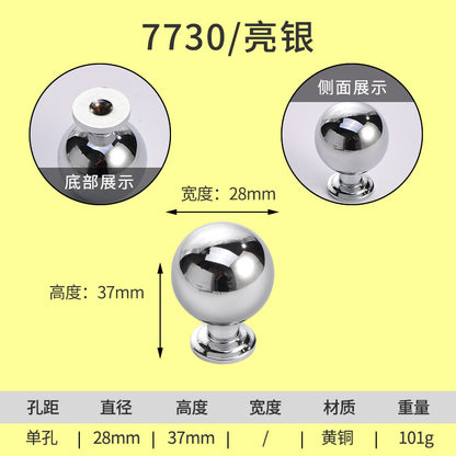 Chrome Bright Silver Brass Handle