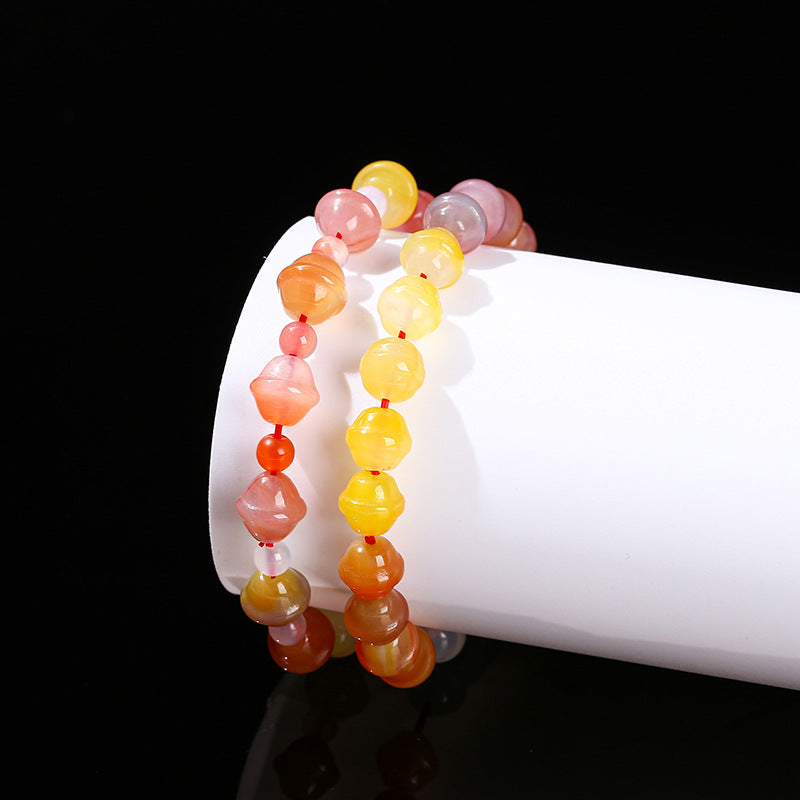 Colorful salt source agate bell bracelet
