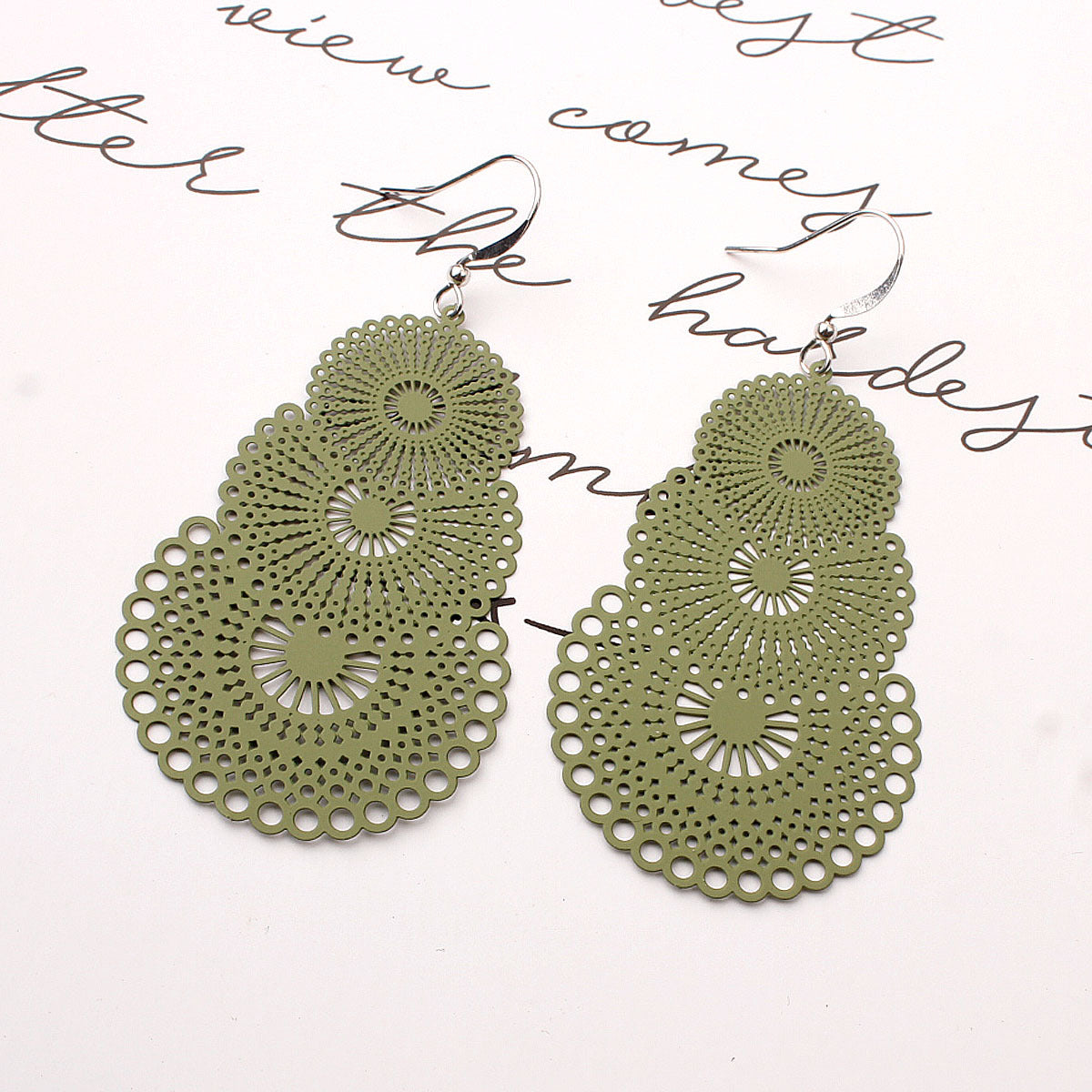 925 Silver Needle Flower Candy Colored Earrings