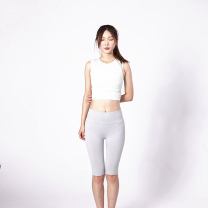 High waist peach hip fitness pants five-point pants yoga pants