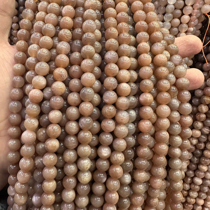 6-10mm natural sunstone crystal beads