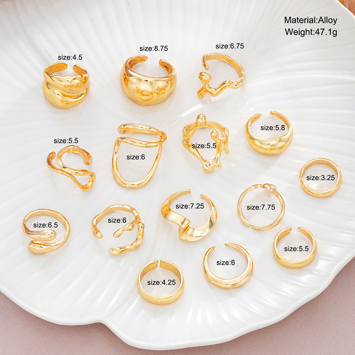 15-Piece Lava Line Ring Set