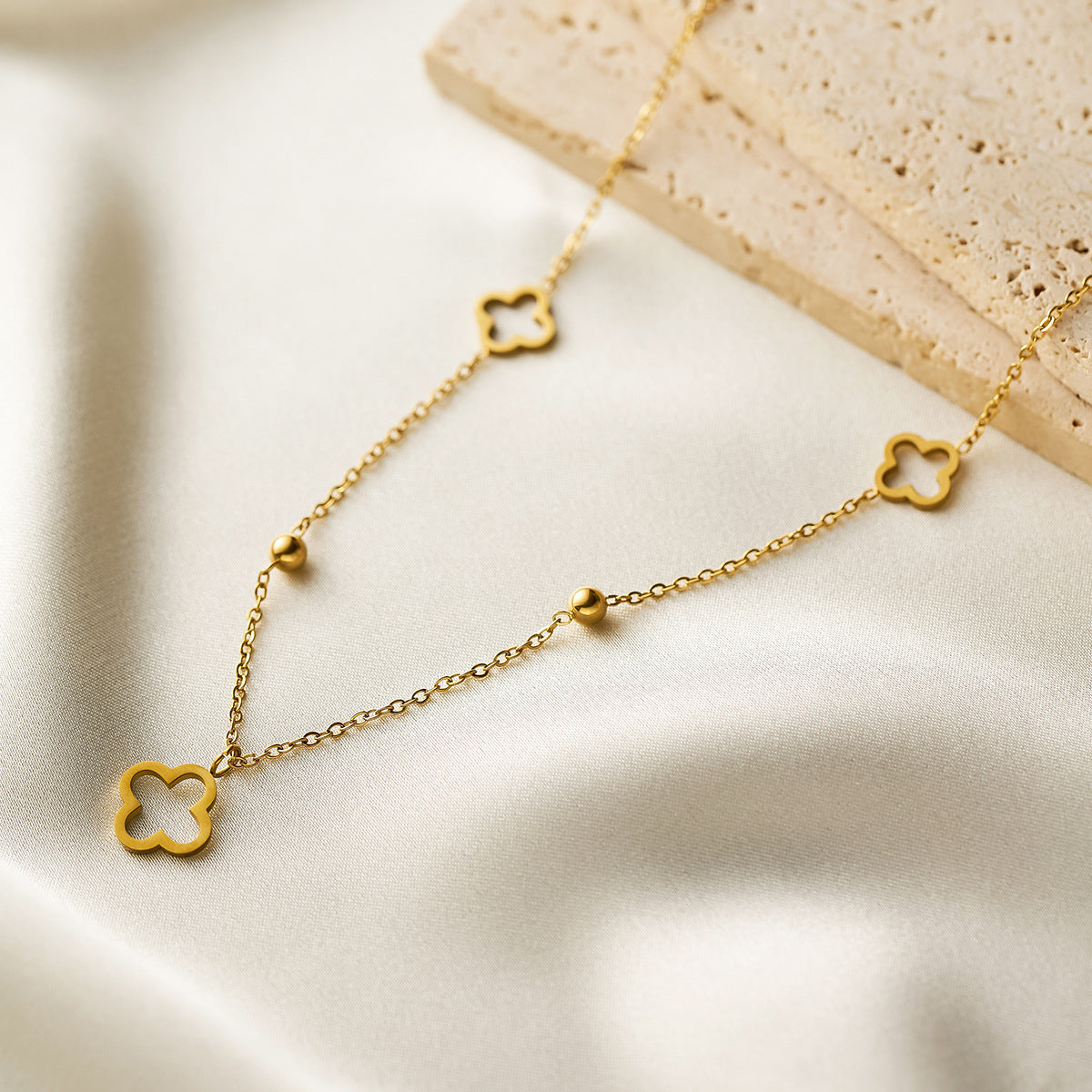 18K Gold Plated Four-Leaf Clover Necklace
