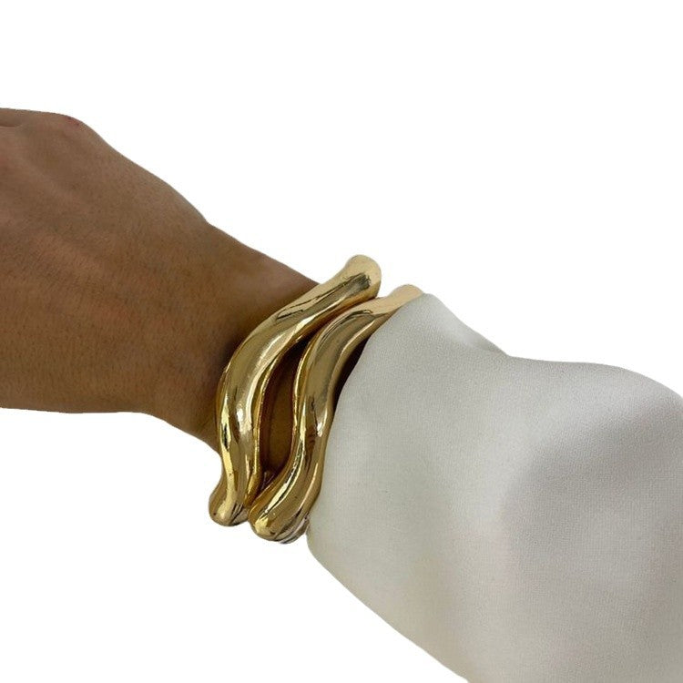 Irregular Open Bangle Bracelet