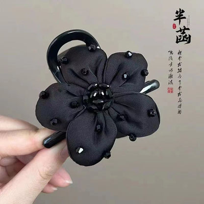 Black crystal sunflower hairpin