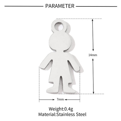 20 pcs/pack of boys and girls digital titanium steel pendants