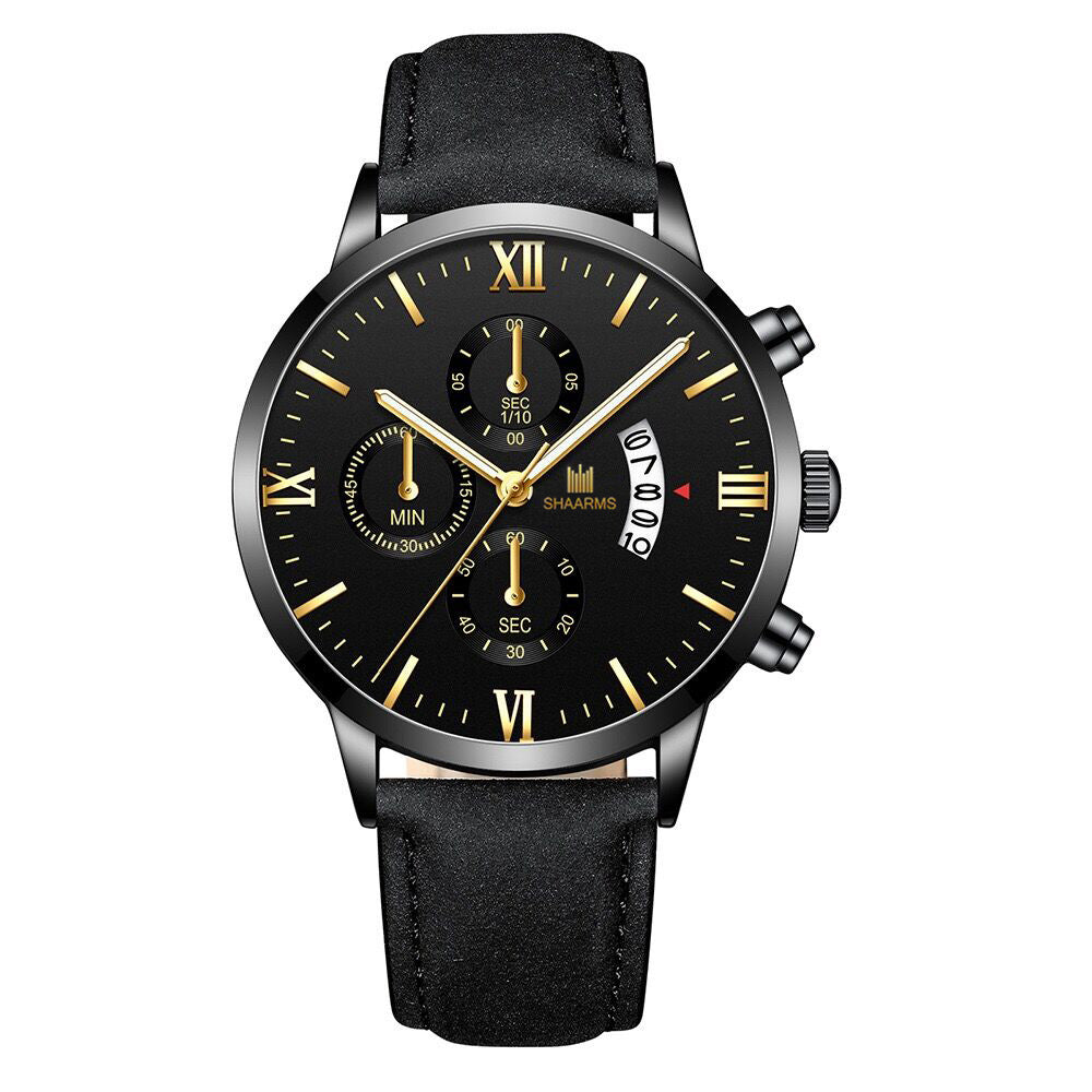 False three-eye calendar watch quartz watch