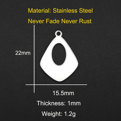 5 pcs/pack Pentagram DIY stainless steel geometric pendant