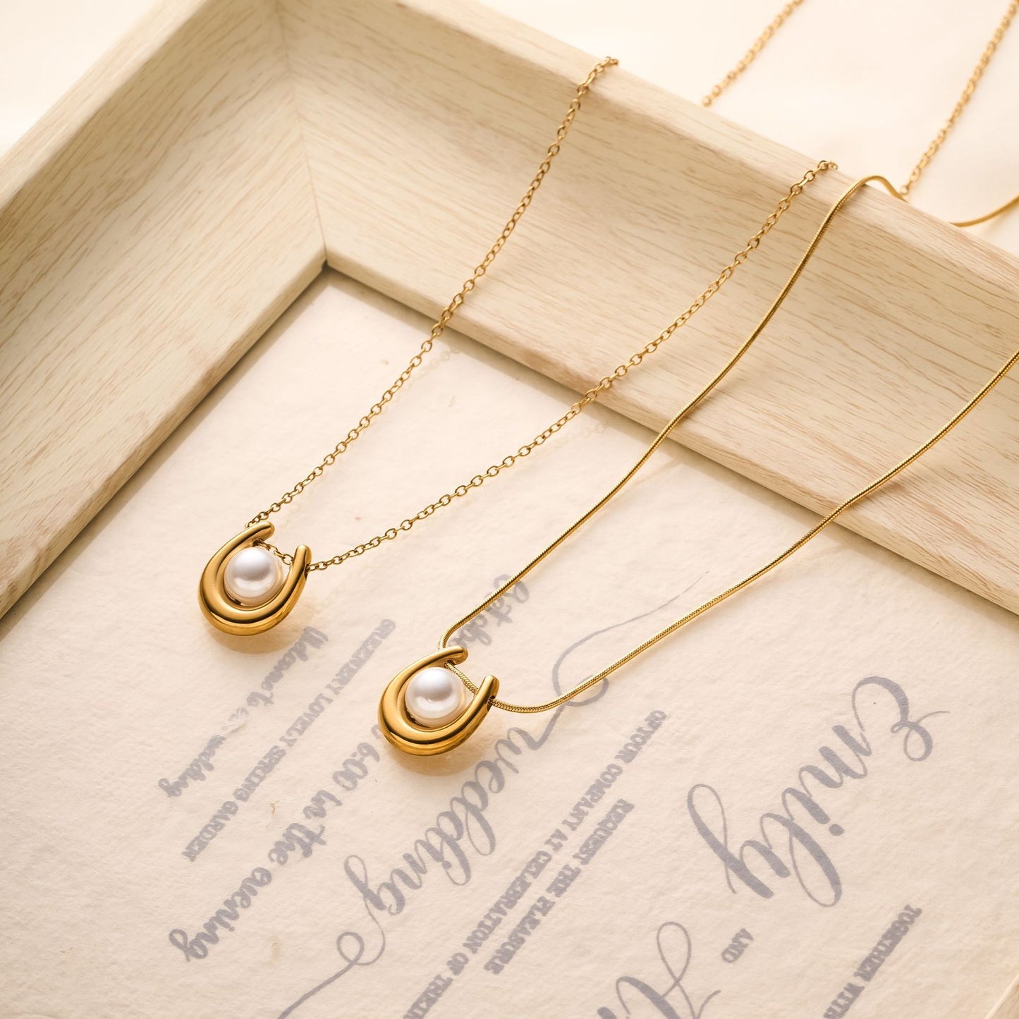 18K Gold Plated Pearl Necklace