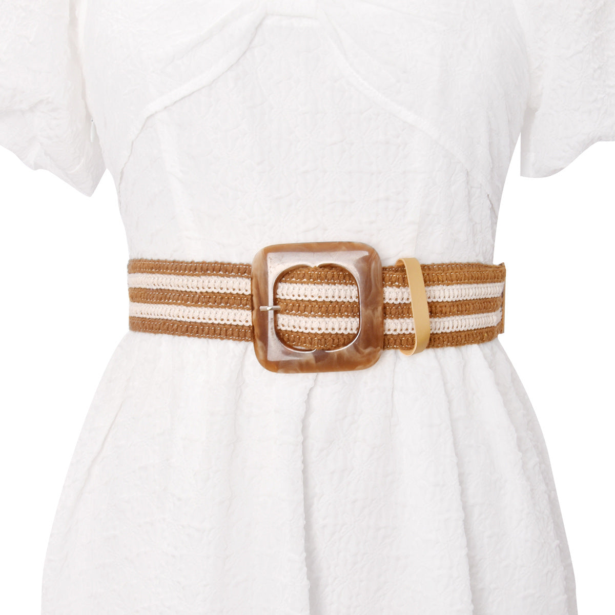 Grass braided women's belt elastic